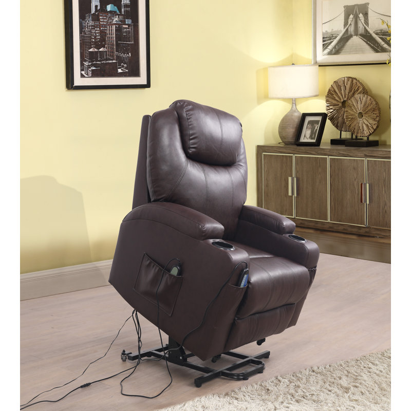 Latitude Run Power Lift Assist Leather Massage Chair & Reviews Wayfair.ca